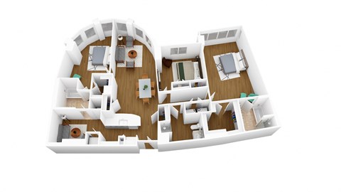 234 sq ft floor plan  1 bedroom with 2 baths